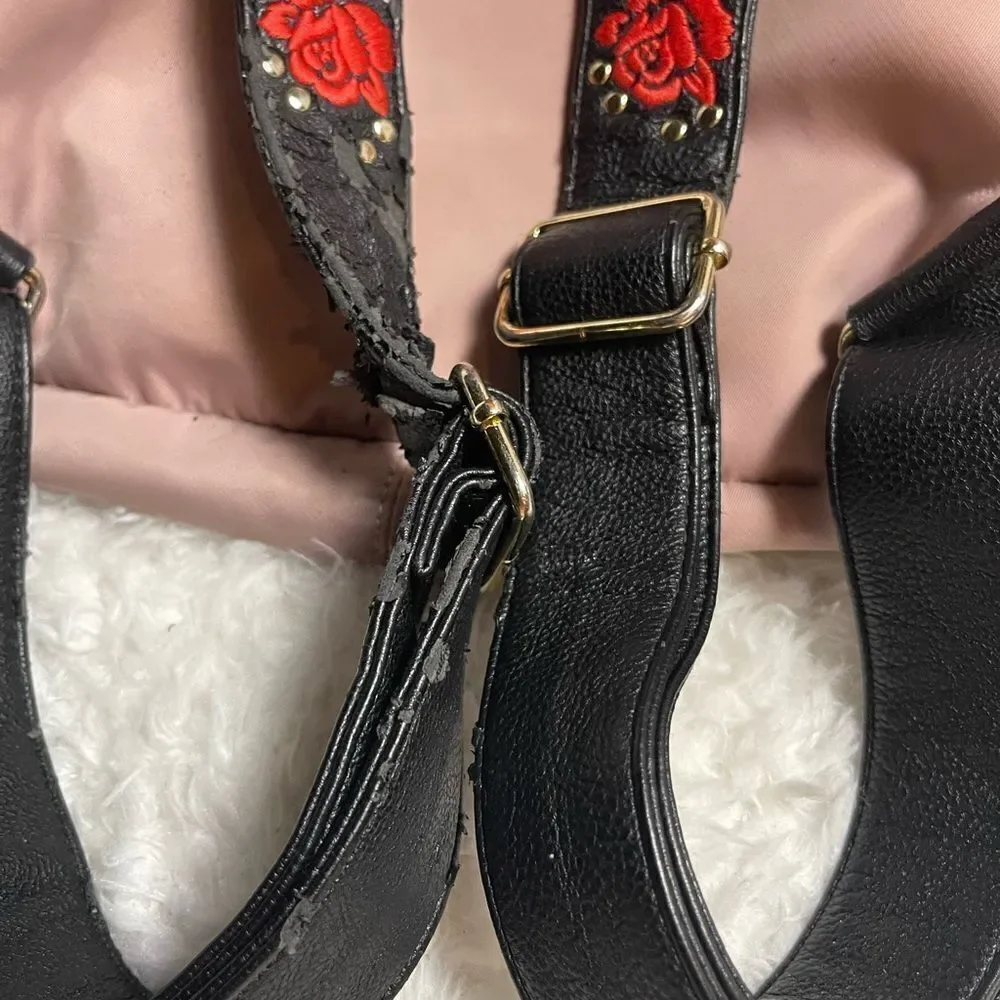 Steve Madden Nylon blush pink backpack with black embroidery back straps.